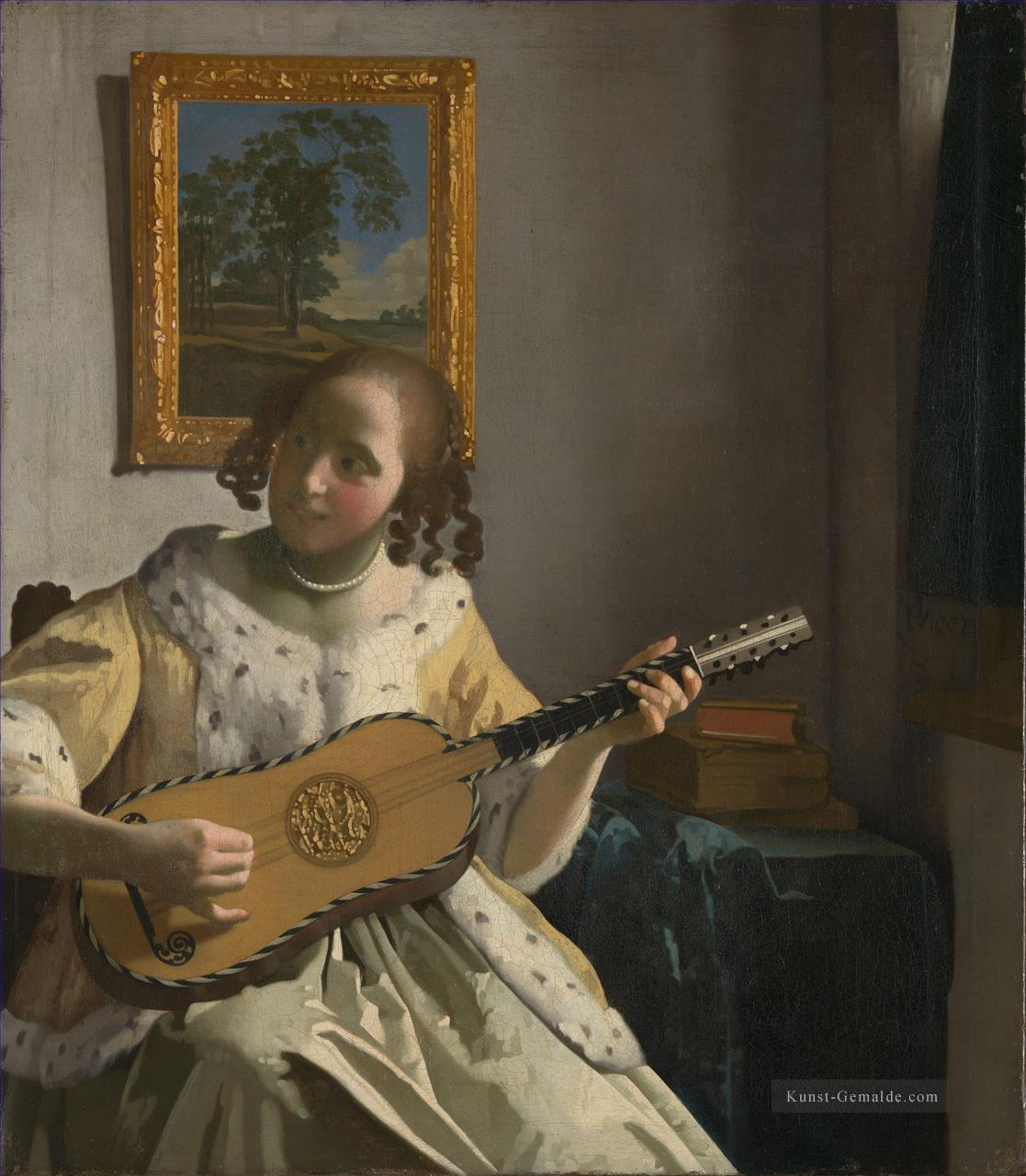 Der Gitarrenspieler Barock Johannes Vermeer Ölgemälde